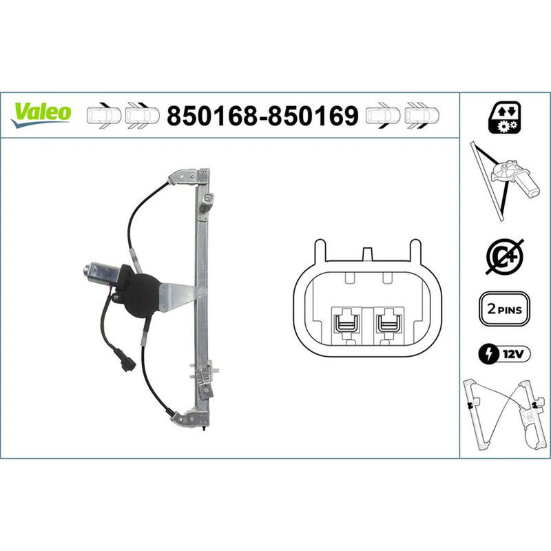 Valeo Electric Window Regulator Lifter Right Front 850169