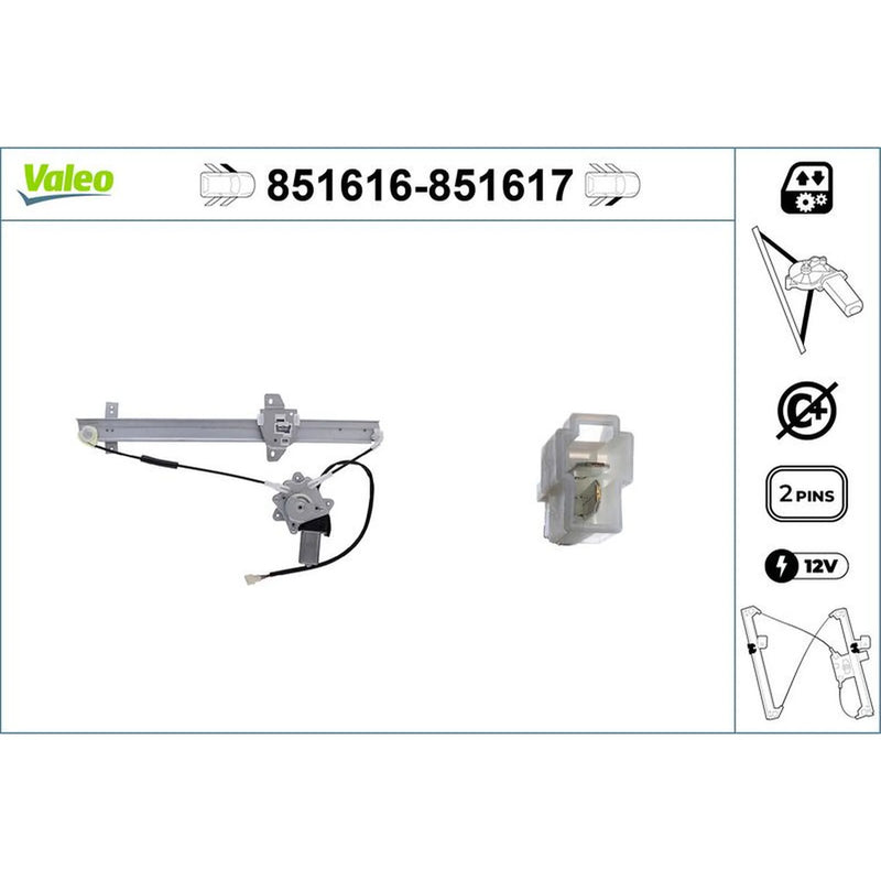 Valeo Electric Window Regulator Lifter Right Front 851617