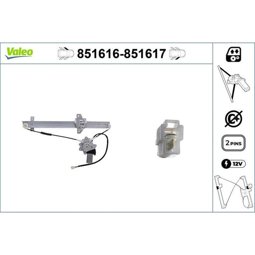 Valeo Electric Window Regulator Lifter Left Front 851616