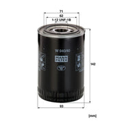 MANN-FILTER Engine Oil Filter W 940/40