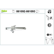 Valeo Electric Window Regulator Lifter Left Rear 861092