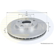 Comline 2 x Vented Front Brake Discs ADC0145V-x2
