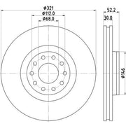 Mintex 2 x Vented Front Brake Discs MDC2282