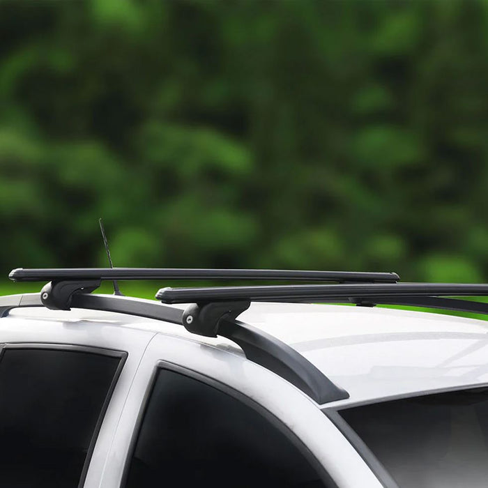 Roof Bars Rack Aluminium Black fits Volkswagen Passat Alltrack 2012-2015 - Omtec - Van Life Living