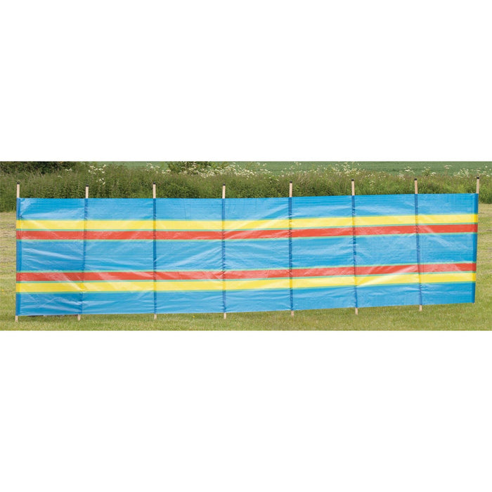 8 Pole Multicoloured Polythene Windbreak 1446 - Quest - Van Life Living