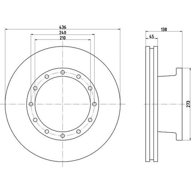 Textar 2 x Internally Vented Front Brake Discs 93096100-x2