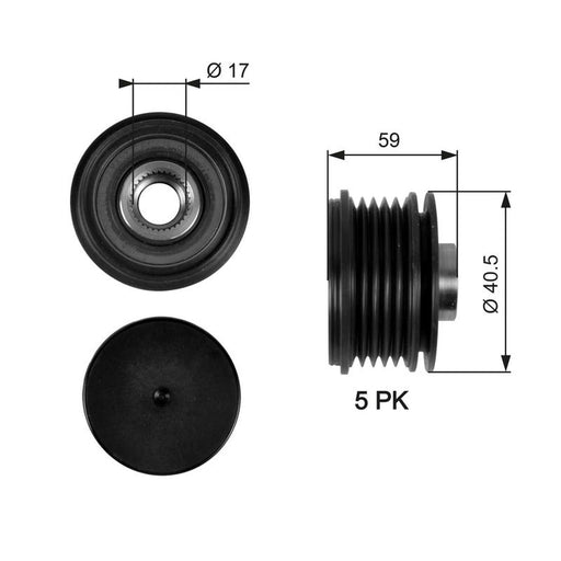 Gates Alternator Overrunning Freewheel Clutch OAP7107