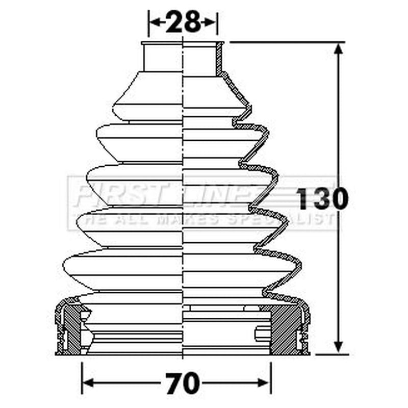 First Line Drive Shaft Bellow Kit transmission sided Thermoplast FCB6253