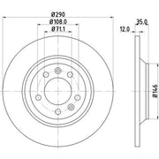 DON 2 x Solid Rear Brake Discs PCD10902-x2