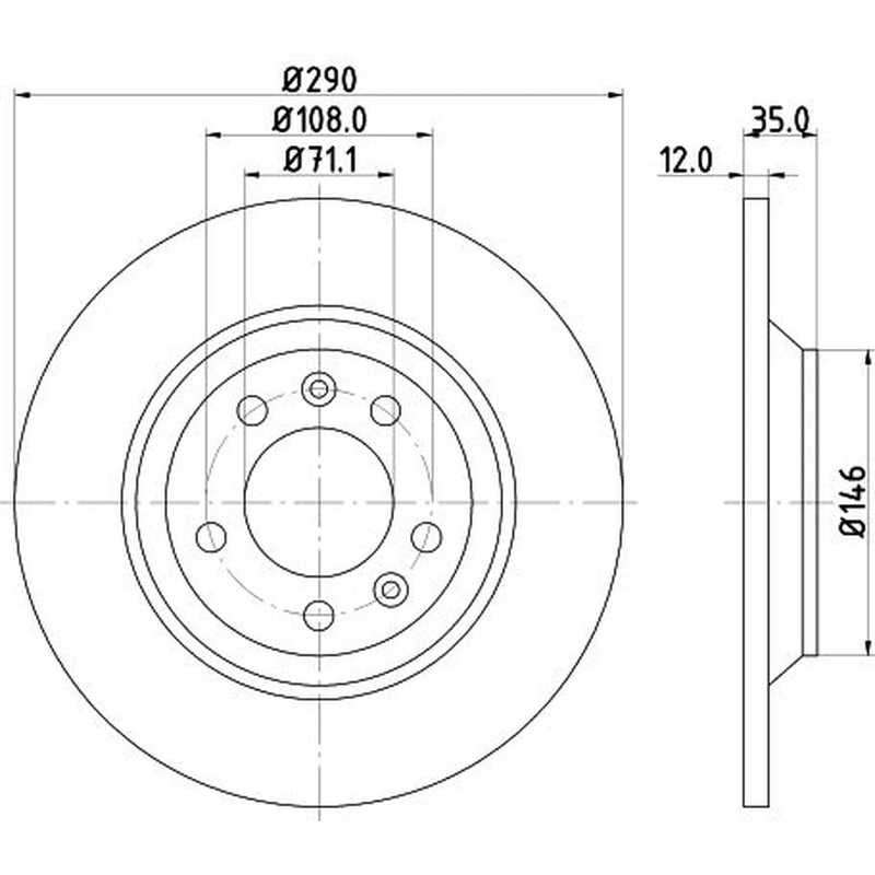 DON 2 x Solid Rear Brake Discs PCD10902-x2