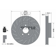 Textar 2 x Perforated Front Brake Discs 92163403-x2