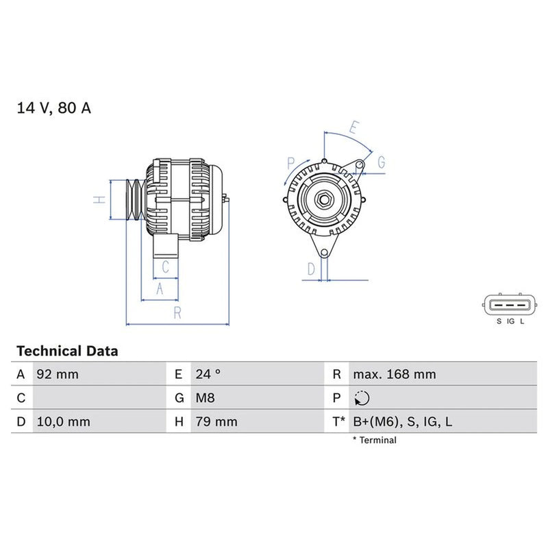 Bosch Car Alternator 12V 0 986 083 720