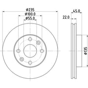Mintex 2 x Vented Front Brake Discs MDC1793