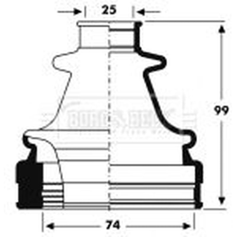 Borg & Beck Drive Shaft Bellow Kit transmission sided BCB2798