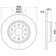Mintex Mintex Rear Brake Disc Kit solid 282mm MDK0258