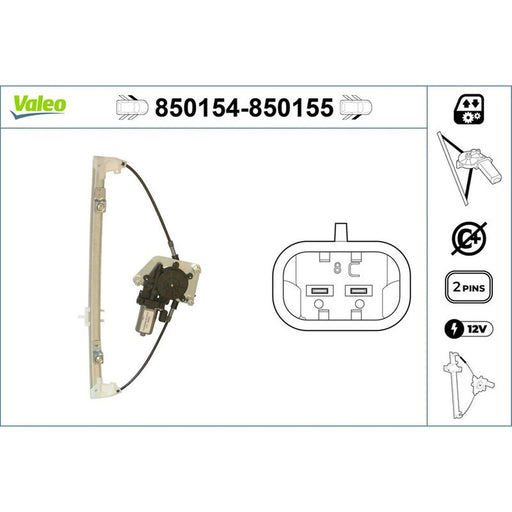 Valeo Electric Window Regulator Lifter Right Front 850155