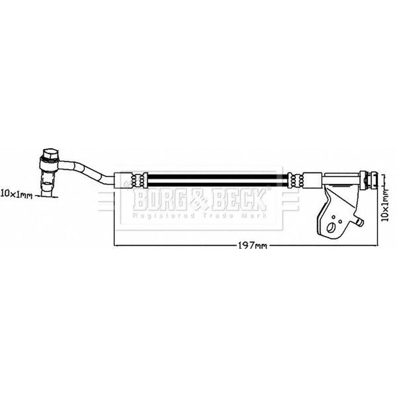 Borg & Beck Brake Hydraulic Hose Line outer BBH8175