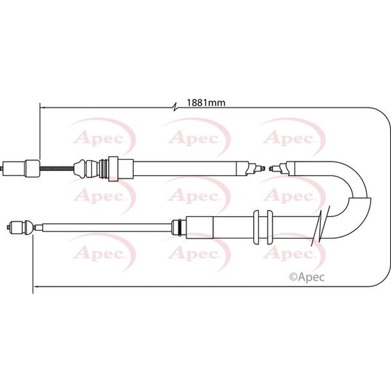 Apec Handbrake Cable Right Rear CAB1382