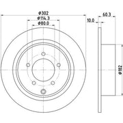 Mintex 2 x Solid Rear Brake Discs MDC1930-x2