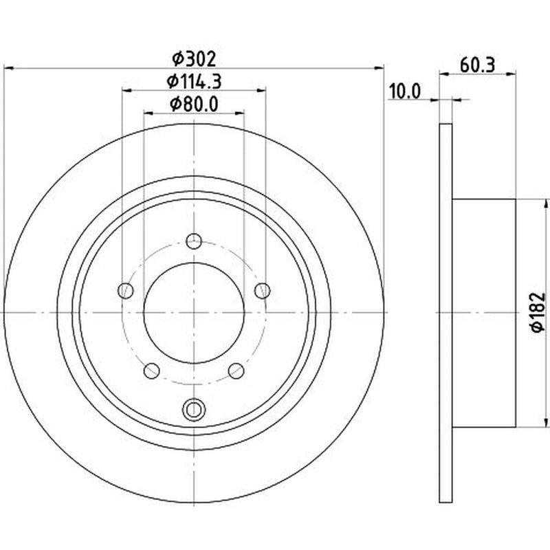 DON 2 x Solid Rear Brake Discs PCD12742-x2