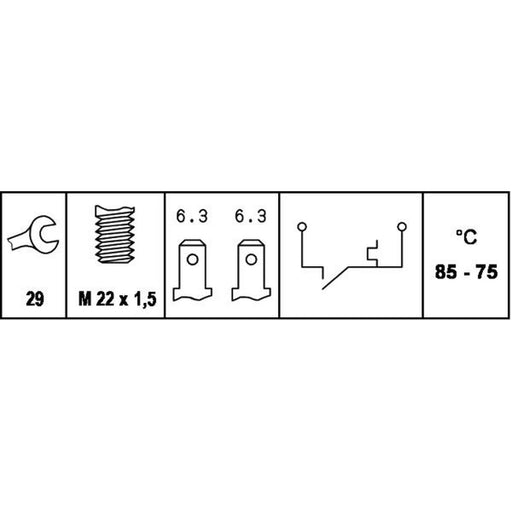 Hella Radiator Fan Temperature Switch Connectors 6ZT 007 800-041