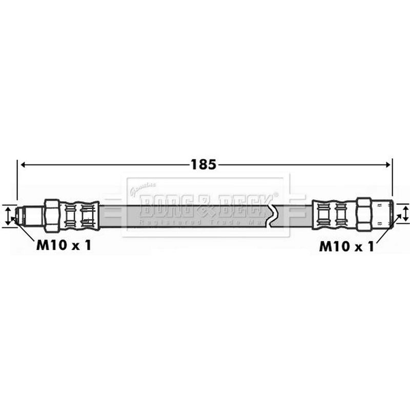 Borg & Beck Brake Hydraulic Hose Line Rear Right BBH6026