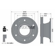 Textar 2 x Internally Vented Rear Brake Discs 93221200-x2