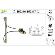 Valeo Electric Window Regulator Lifter Right Front 850317
