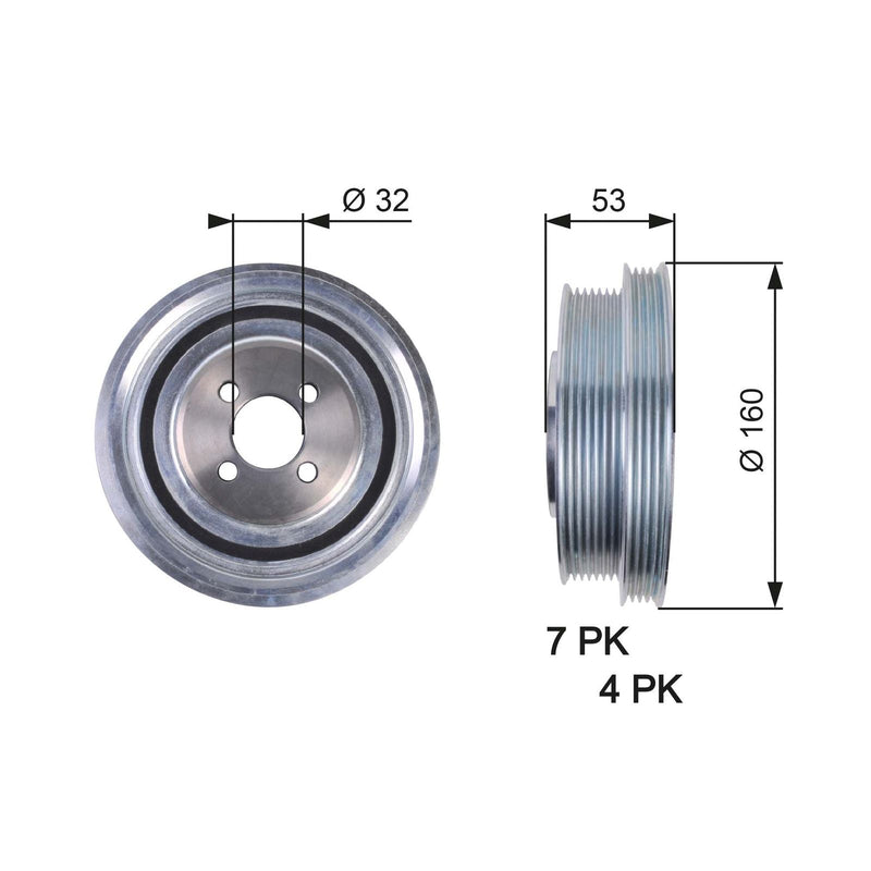 Gates Crank Shaft Belt Pulley TVD1079