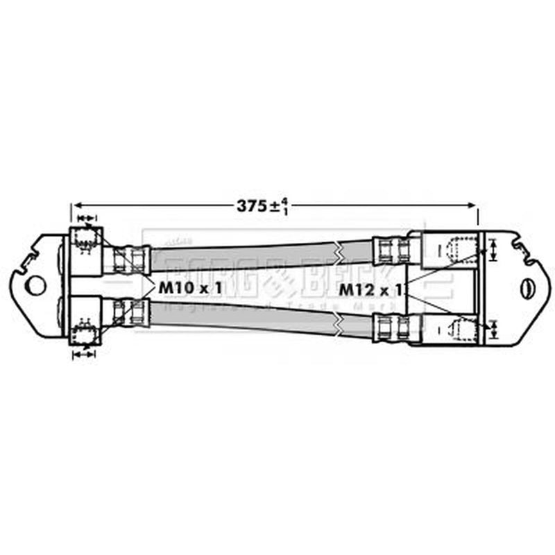 Borg & Beck Brake Hydraulic Hose Line Rear Right BBH6998