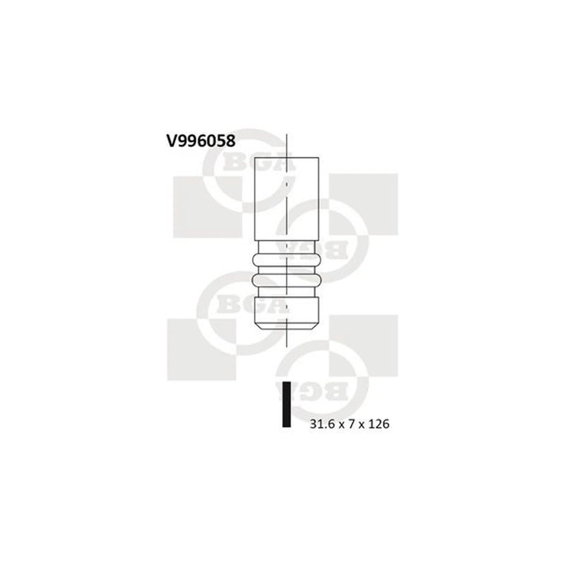 BGA Engine Exhaust Valve 31mm Head V996058