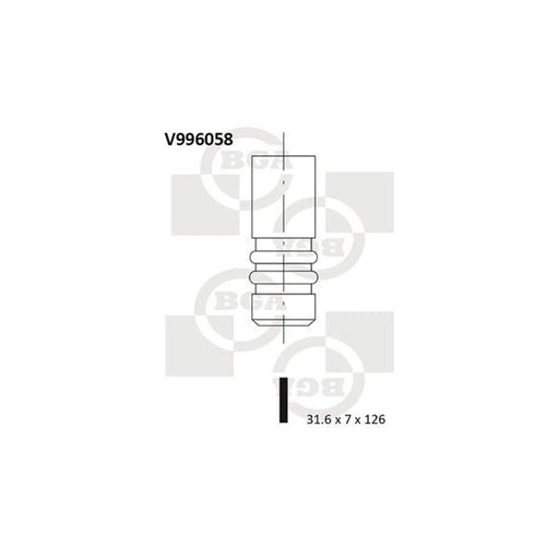 BGA Engine Exhaust Valve 31mm Head V996058