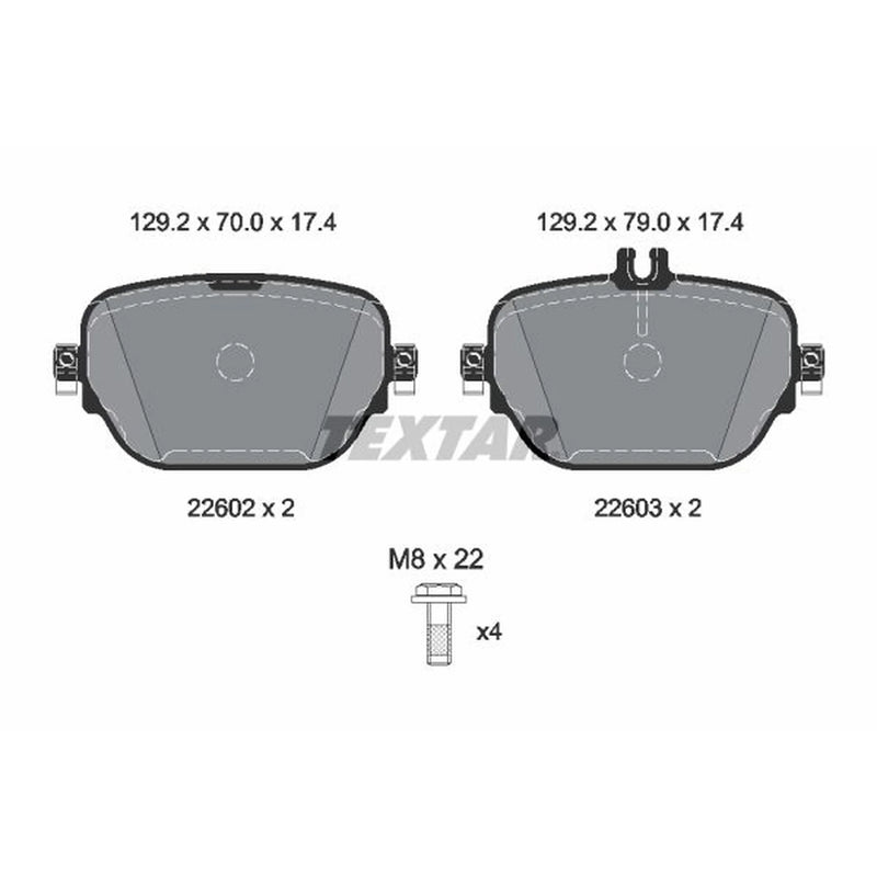 Textar Rear Brake Pad Set 2260203