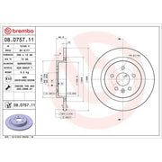 Brembo 2 x Solid Rear Brake Discs 08.D757.11-x2