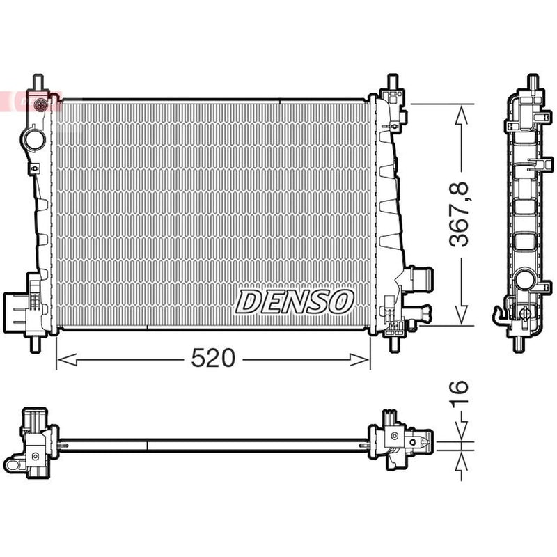 Denso Engine Radiator fits Opel Karl 2015-2019 1.0