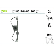 Valeo Electric Window Regulator Lifter Right Rear 851265
