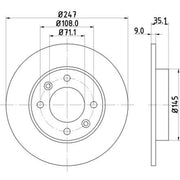Mintex Mintex Rear Brake Disc Kit solid 247mm MDK0196