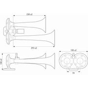 Hella Trumpet Style Car Horn 3PB 013 410-061