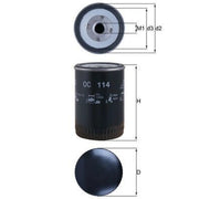 Mahle Engine Oil Filter OC 114
