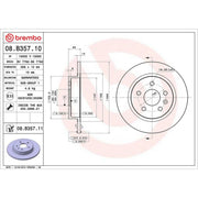 Brembo 2 x Solid Rear Brake Discs 08.B357.11-x2