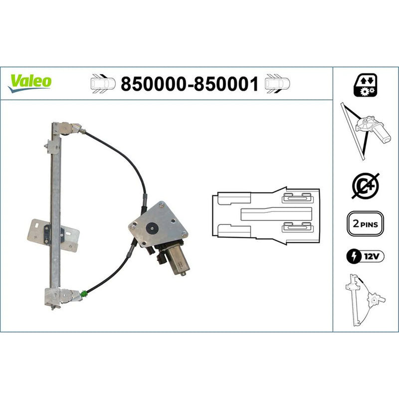 Valeo Electric Window Regulator Lifter Right Front 850001