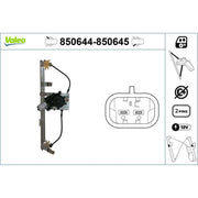 Valeo Electric Window Regulator Lifter Right Rear 850645