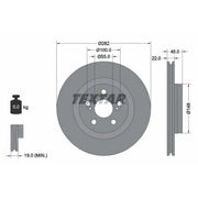 Textar 2 x Vented Front Brake Discs 92333503-x2