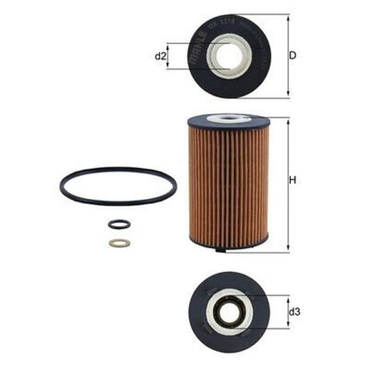 Mahle Engine Oil Filter OX 1158D