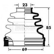 Borg & Beck Drive Shaft Bellow Kit transmission sided BCB2879