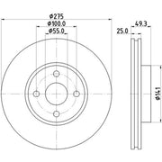 Mintex 2 x Front Brake Discs MDC2088