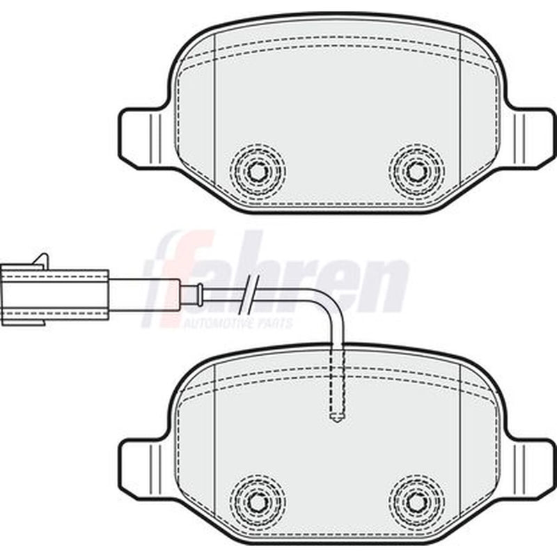 Fahren Rear Brake Pad Set fits Alfa Romeo Mito 2008-2018 0.9 1.3 1.4 1.6