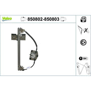 Valeo Electric Window Regulator Lifter Right Front 850803