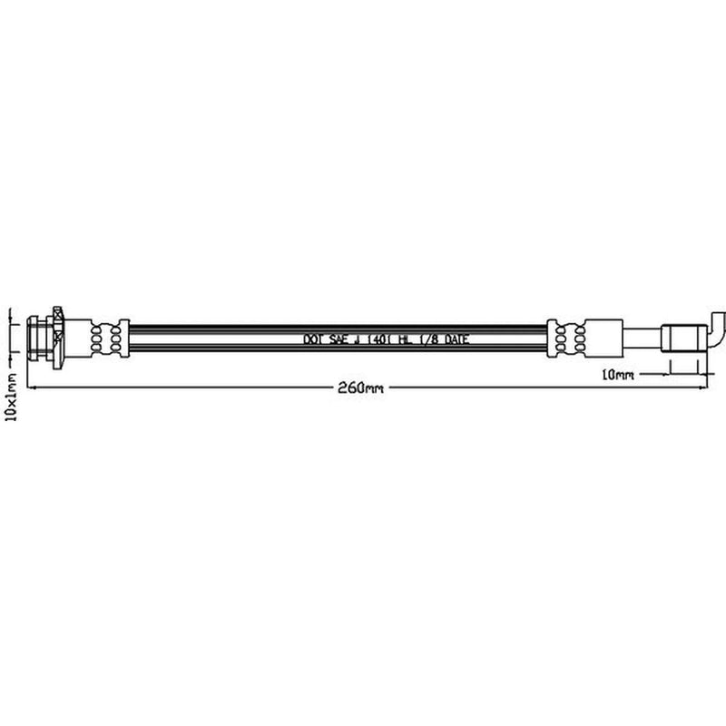 Abtex Brake Hydraulic Hose Line outer ABH1225L