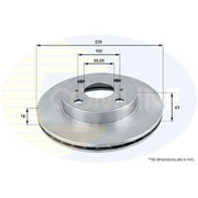 Comline 2 x Vented Front Brake Discs ADC0193V-x2